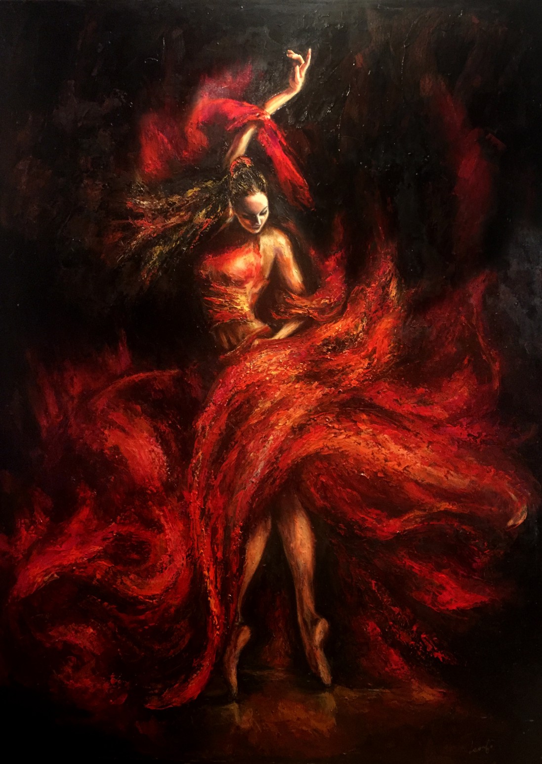 Liana Gor - Flamenco - Oil on Canvas